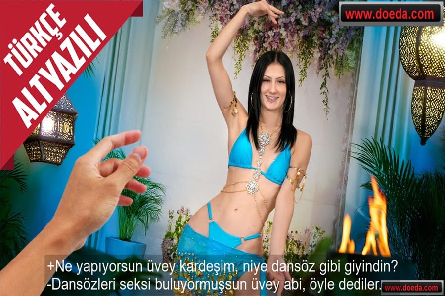 Dansöz Kostümü Giyen Kız Üvey Abisinin Büyük Sikini Almayı Başardı