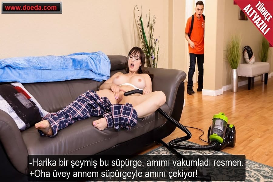 Süpürgeyle Amındaki Ateşi Çekmeye Çalışan Üvey Annesini Tazyikli Dölledi